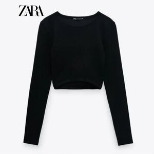 ‼️ SALE 2 for $20‼️ Zara Black Long Sleeve Crop Top